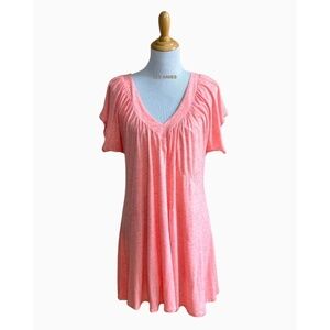 Brazilian Brand Agatha Orange Textured Fabric Relaxed Short Sleeves Dress M